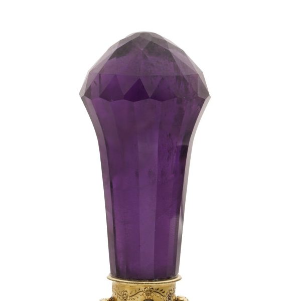 Antique silver-gilt amethyst seal.