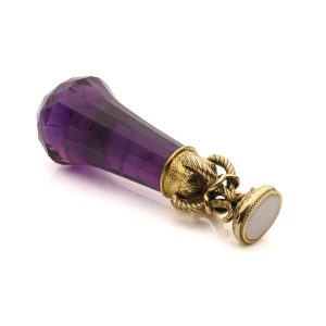 Antique Victorian Silver-Gilt Amethyst Seal