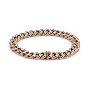 Victorian 15 Carat Hollow Yellow Gold Curb Link Bracelet