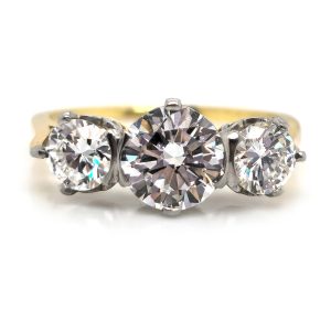 Diamond Three Stone Engagement Ring, 1.60 carat total