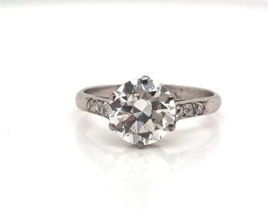 Vintage Art Deco 1930s 2.60cts Old Cut Diamond Engagement Ring