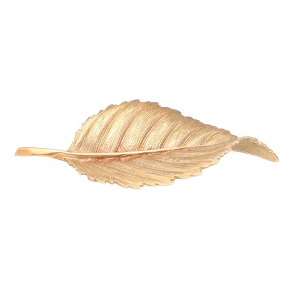 A vintage 9ct yellow gold leaf design brooch circa 1984