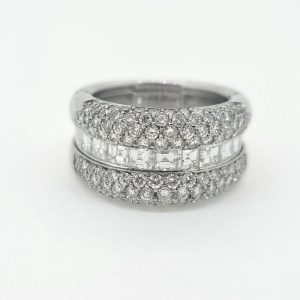 3.50ct Princess and Brilliant Cut Diamond Huggie Ring