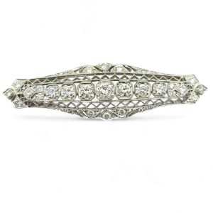 Edwardian Antique 2.5ct Diamond Bar Brooch