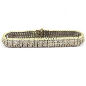 12cts Multi Row Diamond Bracelet in 18ct White Gold