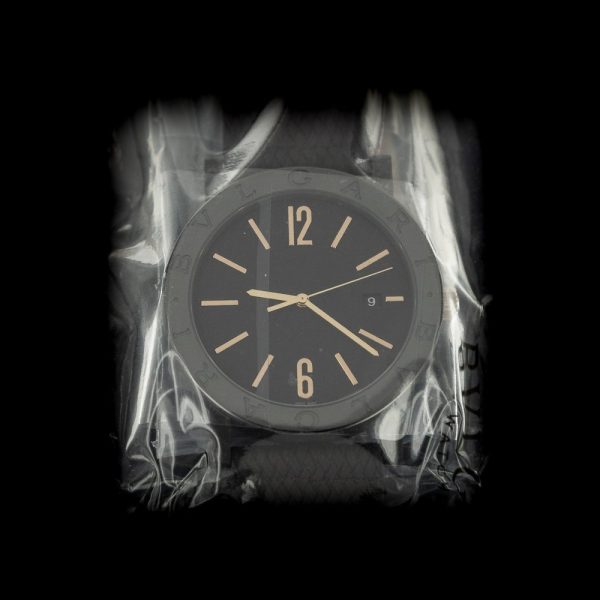 BVLGARI BVLGARI 103133 Unworn 41mm Black Watch, carbon coated stainless steel still vacuum sealed in original BVLGARI box with BVLGARI warranty