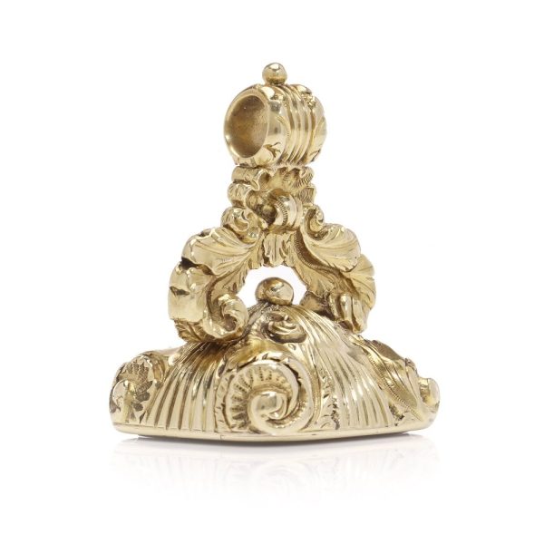 Antique gold seal with carved sardonyx.
