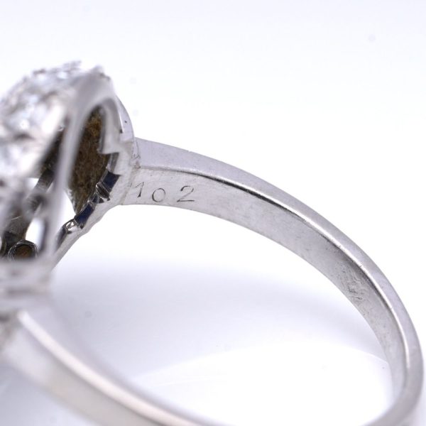 Sapphire and diamond ring in platinum.