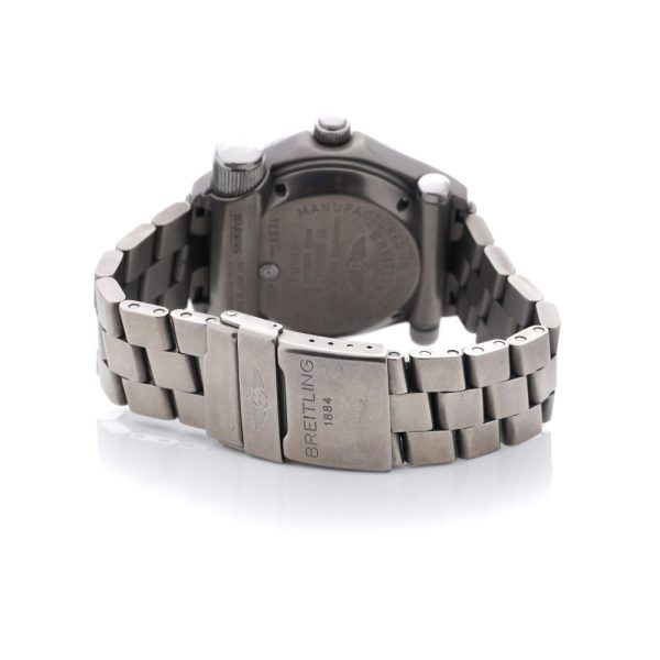 Breitling Emergency 43mm Titanium Quartz Watch Full Set with Box and Papers and service history from 1998. Titanium Case Yellow Dial Emergency Transmitter Original