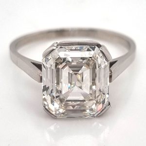 GIA 4.63ct Square Emerald Cut Diamond Engagement Ring