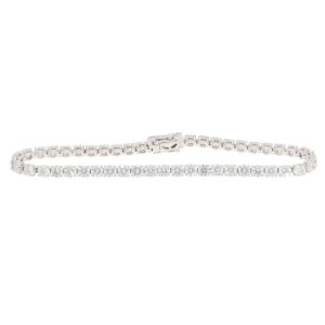 Contemporary Diamond Line Tennis Bracelet in White Gold