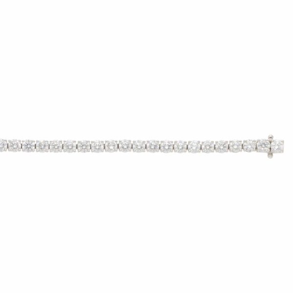 Contemporary Diamond Line Tennis Bracelet in White Gold