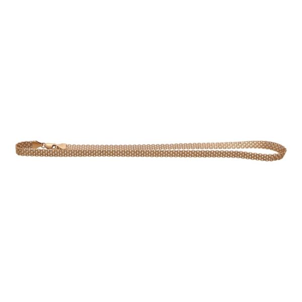 Mesh rose gold necklace.