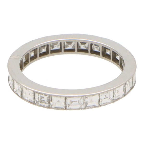 Diamond full eternity ring in platinum.