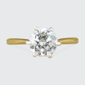 Diamond Solitaire Ring In 18 Carat Yellow And White Gold