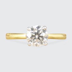 Diamond Solitaire Engagement Ring In 18 Carat Yellow And White Gold