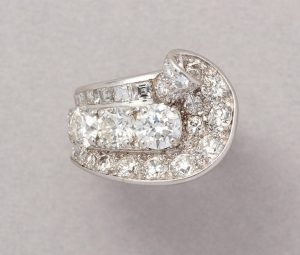 Art Deco 18ct White Gold and Platinum Diamond Ring