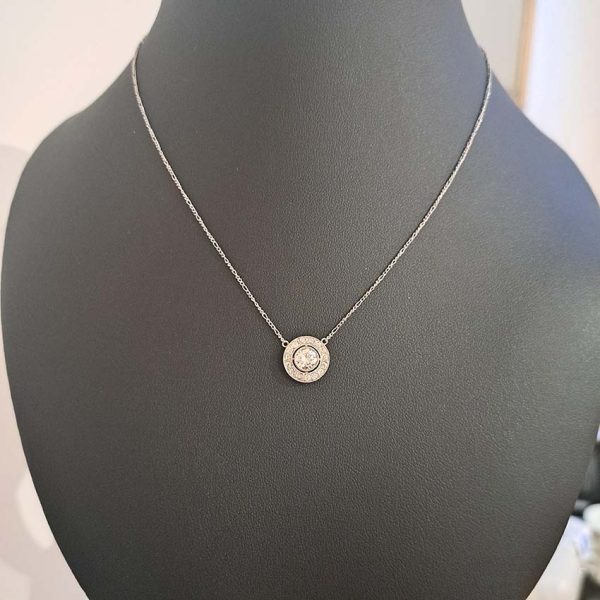 Art Deco 0.80ct Old Cut Diamond Halo Cluster Pendant in Platinum, 1.25cts, 0.80ct old European transitional-cut diamond 0.45ct old mine-cut diamond border