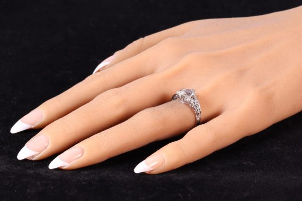 Edwardian diamond engagement ring in platinum.