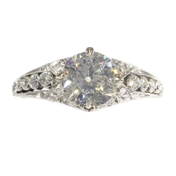 Edwardian diamond engagement ring in platinum.