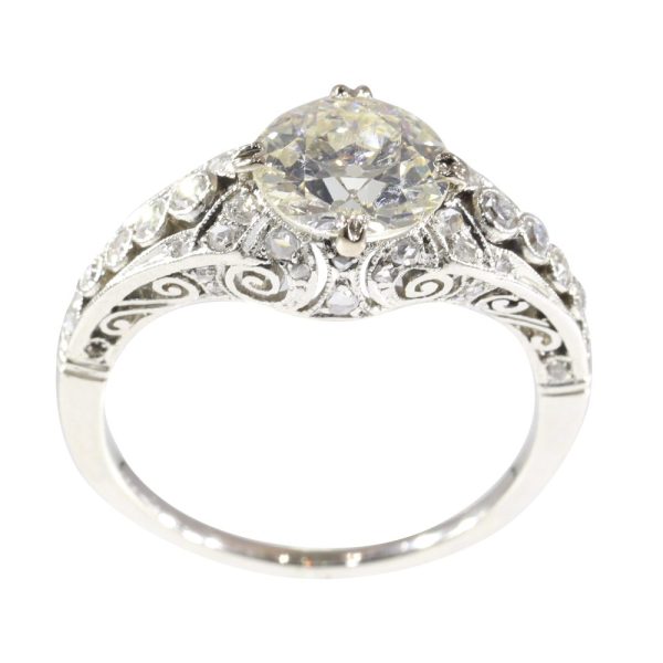 Edwardian diamond engagement ring in platinum.