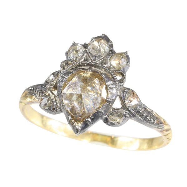 18th century diamond ring in rose gold.