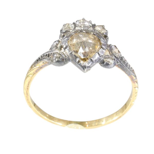 18th century diamond ring in rose gold.
