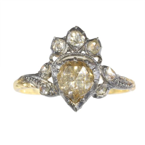 18th century diamond ring in rose gold.