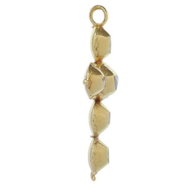 Georgian cross pendant with diamonds in gold.