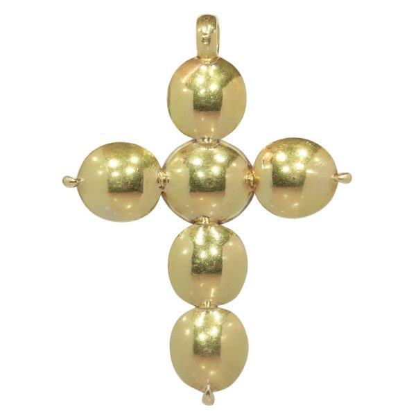 Georgian cross pendant with diamonds in gold.