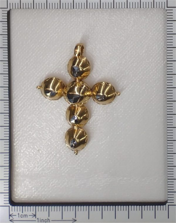 Georgian cross pendant with diamonds in gold.