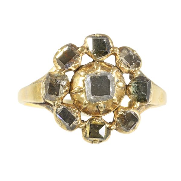 400 year old diamond cluster ring in gold