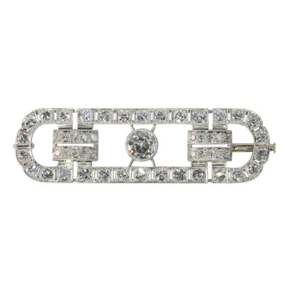 Gentlemen's platinum and diamond bar brooch