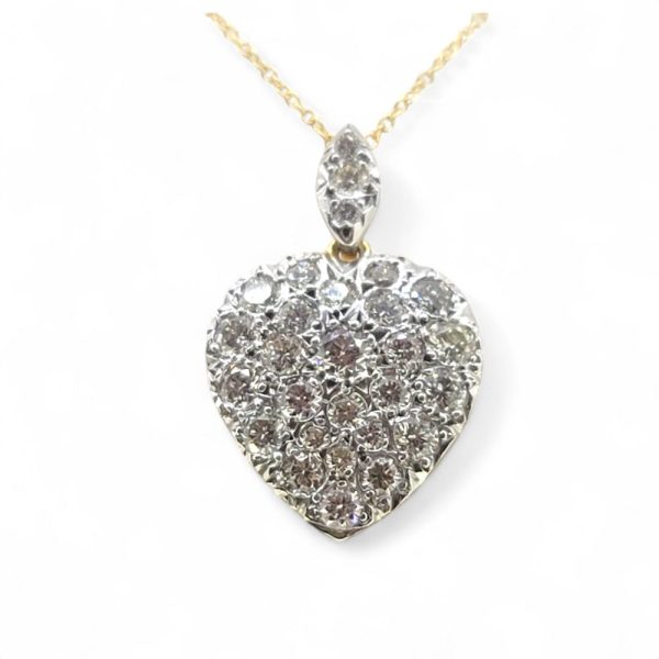 2ct Diamond Set Heart Pendant Necklace