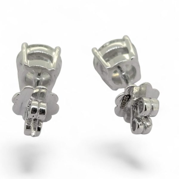 3ct Diamond Solitaire Stud Earrings, 3.01 carats, single stone round brilliant-cut diamonds four-claw set and mounted in 18ct white gold