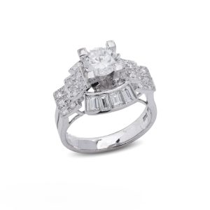 Diamond Cluster Ring In 18 Carat White Gold