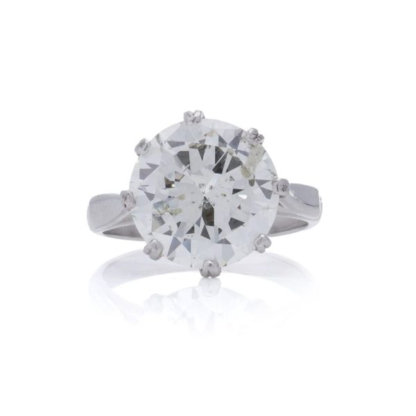 Platinum engagement ring with 7.2 carat diamond.