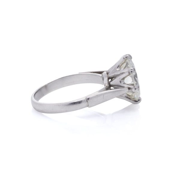 Platinum engagement ring with 7.2 carat diamond.