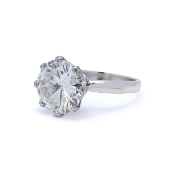 Platinum engagement ring with 7.2 carat diamond.