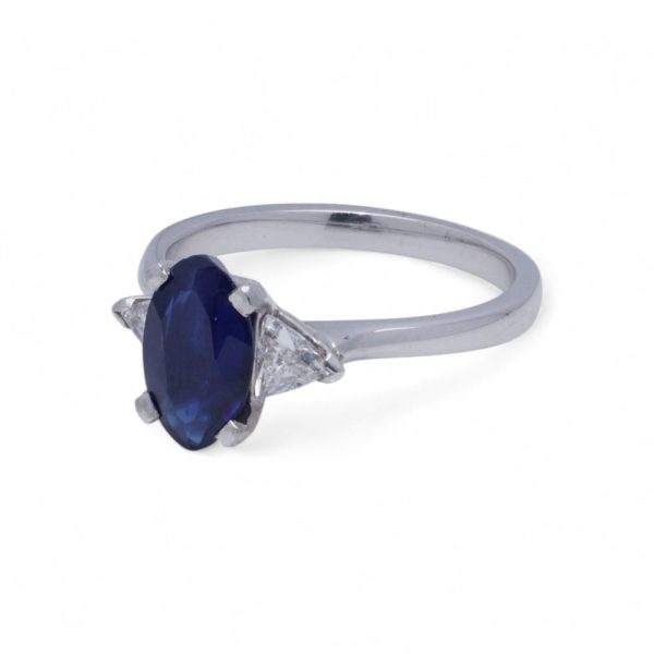 Platinum 1 carat sapphire and diamond ring.