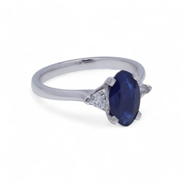 Platinum 1 carat sapphire and diamond ring.