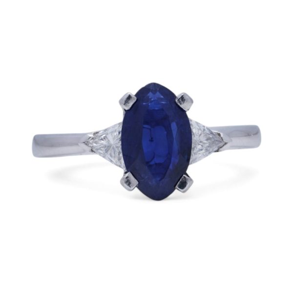 Platinum 1 carat sapphire and diamond ring.