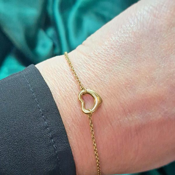Vintage Tiffany and Co Elsa Peretti Open Hearts Gold Bracelet