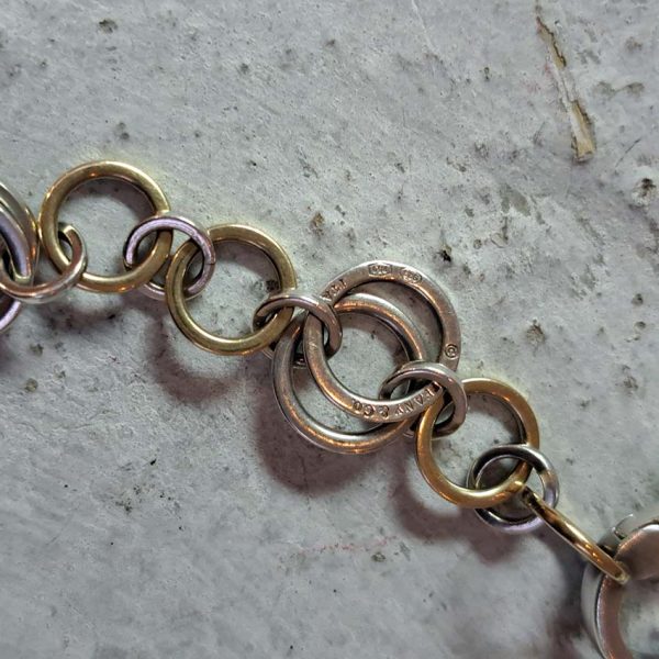 Vintage Tiffany and Co Silver and Gold Circles Bracelet