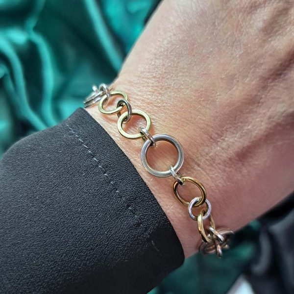 Vintage Tiffany and Co Silver and Gold Circles Bracelet