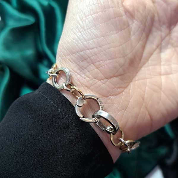 Vintage Tiffany and Co Silver and Gold Circles Bracelet