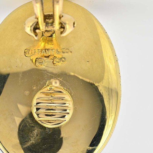 Vintage Tiffany and Co Angela Cummings Black Jade and Yellow Gold Domed Spotted Earrings, Circa 1970