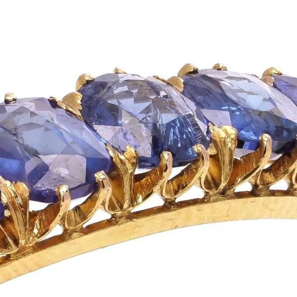 Antique sapphire bangle in gold.