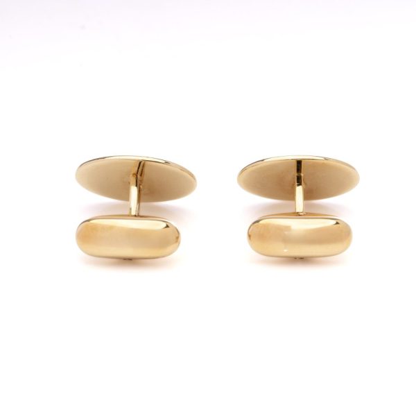 Faberge gold enamel and diamond cufflinks.