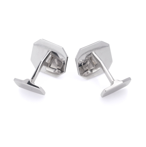 Onyx and diamond cufflinks set in 18ct white gold